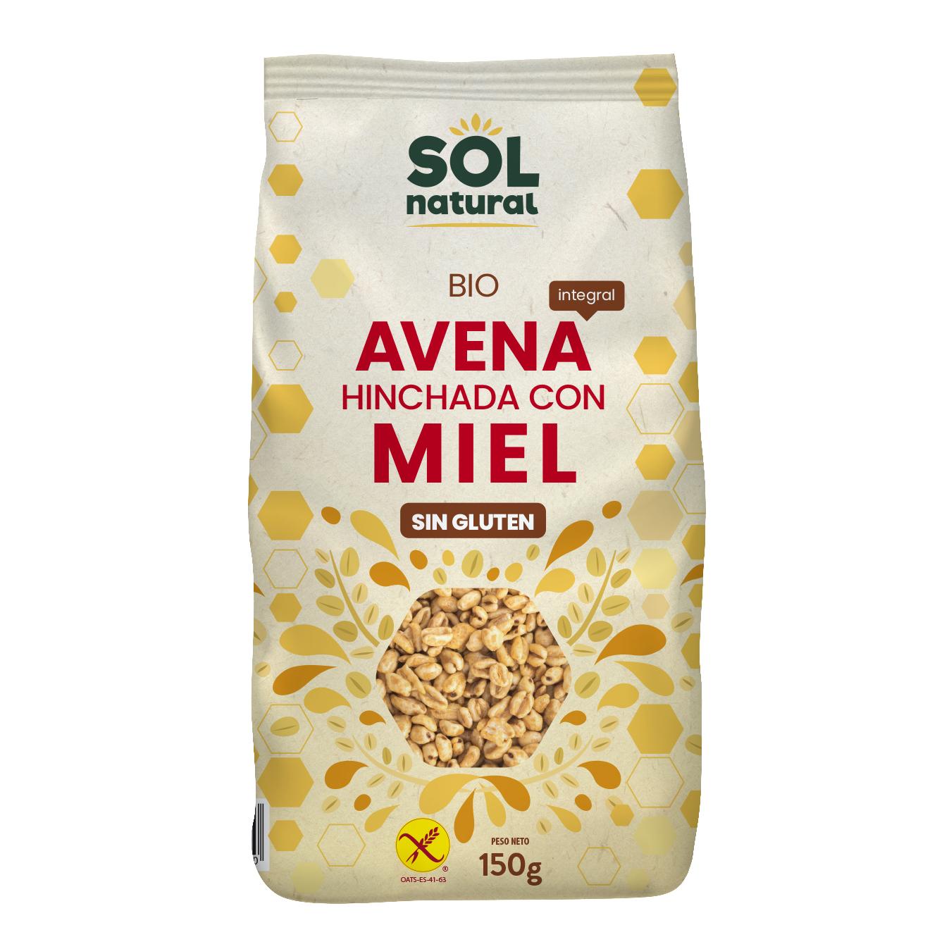 Avena gonfia con miele senza glutine bio Sol Natural 150 g