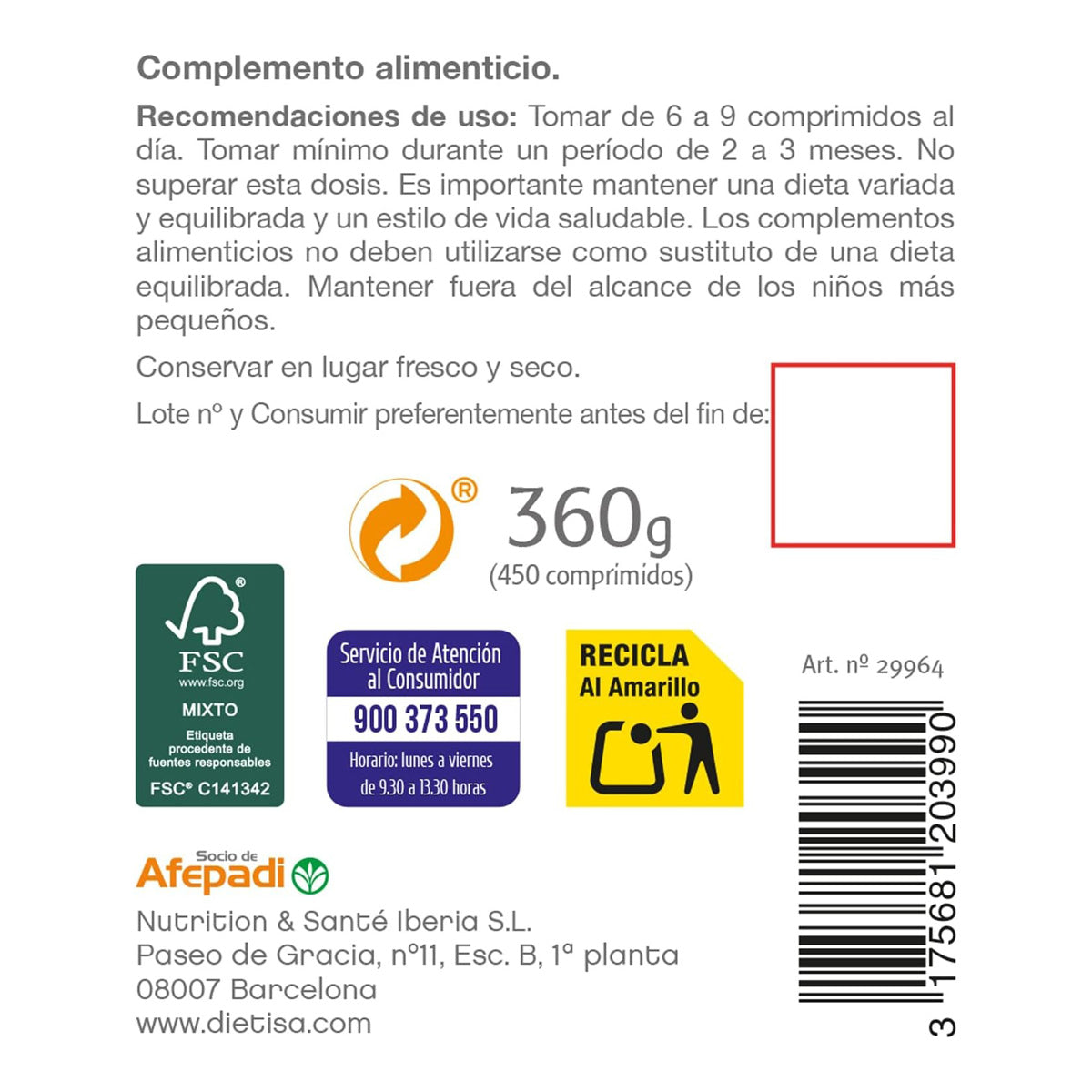 Colágeno DIELISA 450 Comprimidos