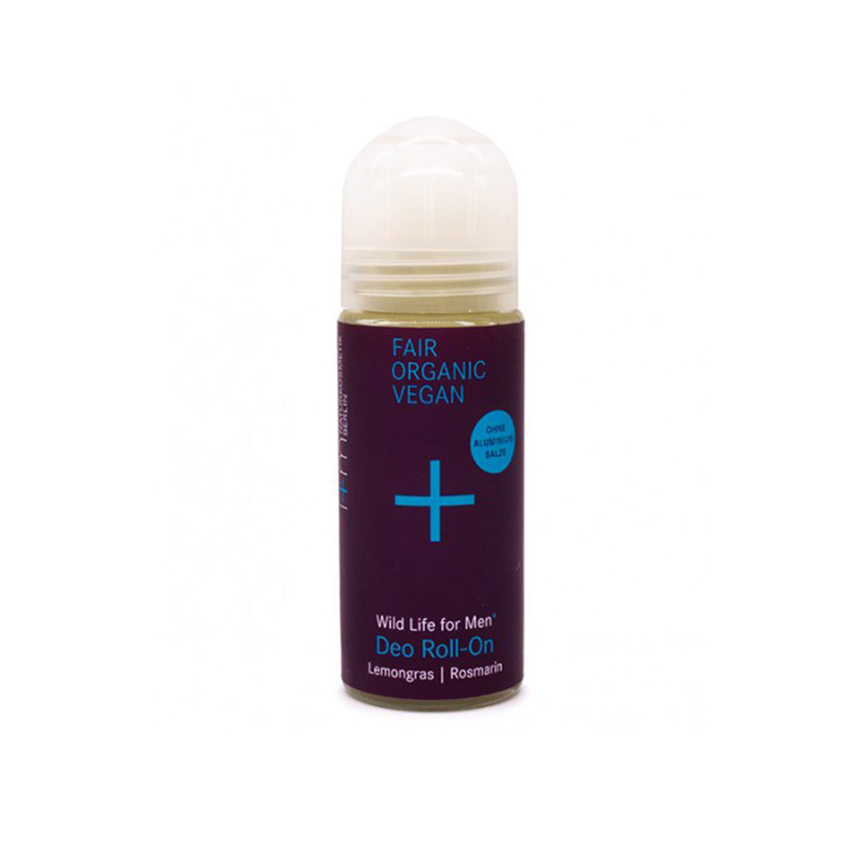 Dezodorant w kulce rozmaryn i trawa cytrynowa. Unisex. 50 ml. Szkło i plastik z recyklingu i nadające się do recyklingu.