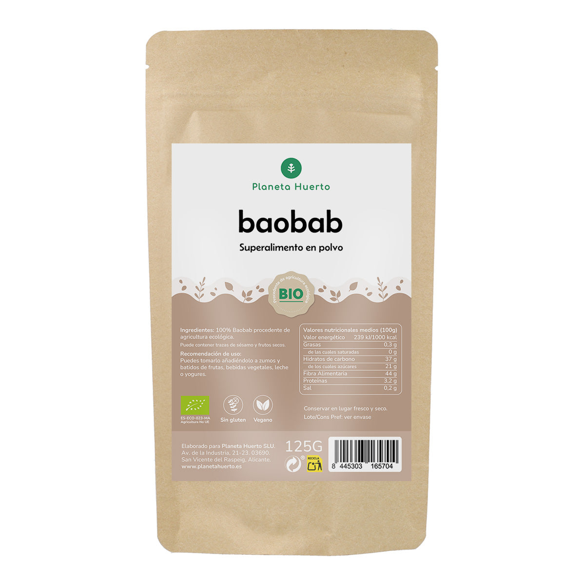 Baobabpulver Eco Planeta Huerto 125 g