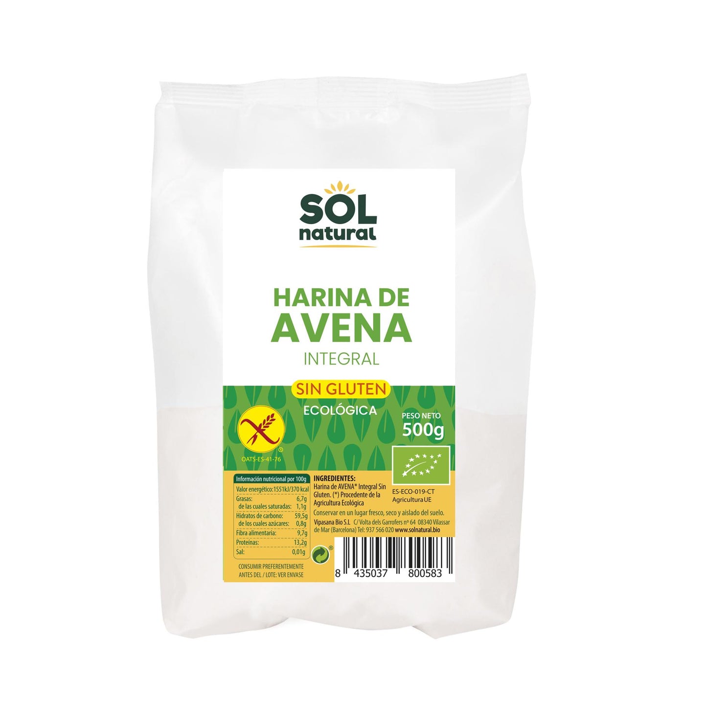 Sol Natural gluten-free oat flour 500 g