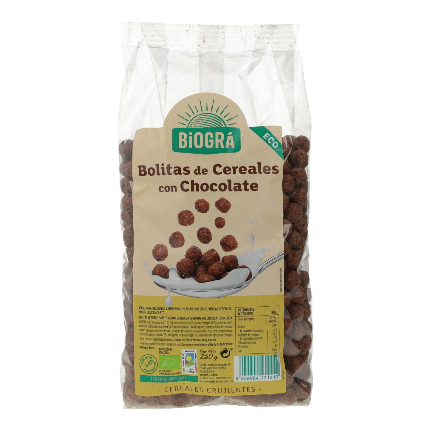 Biogrà chocolate corn balls, 250 g