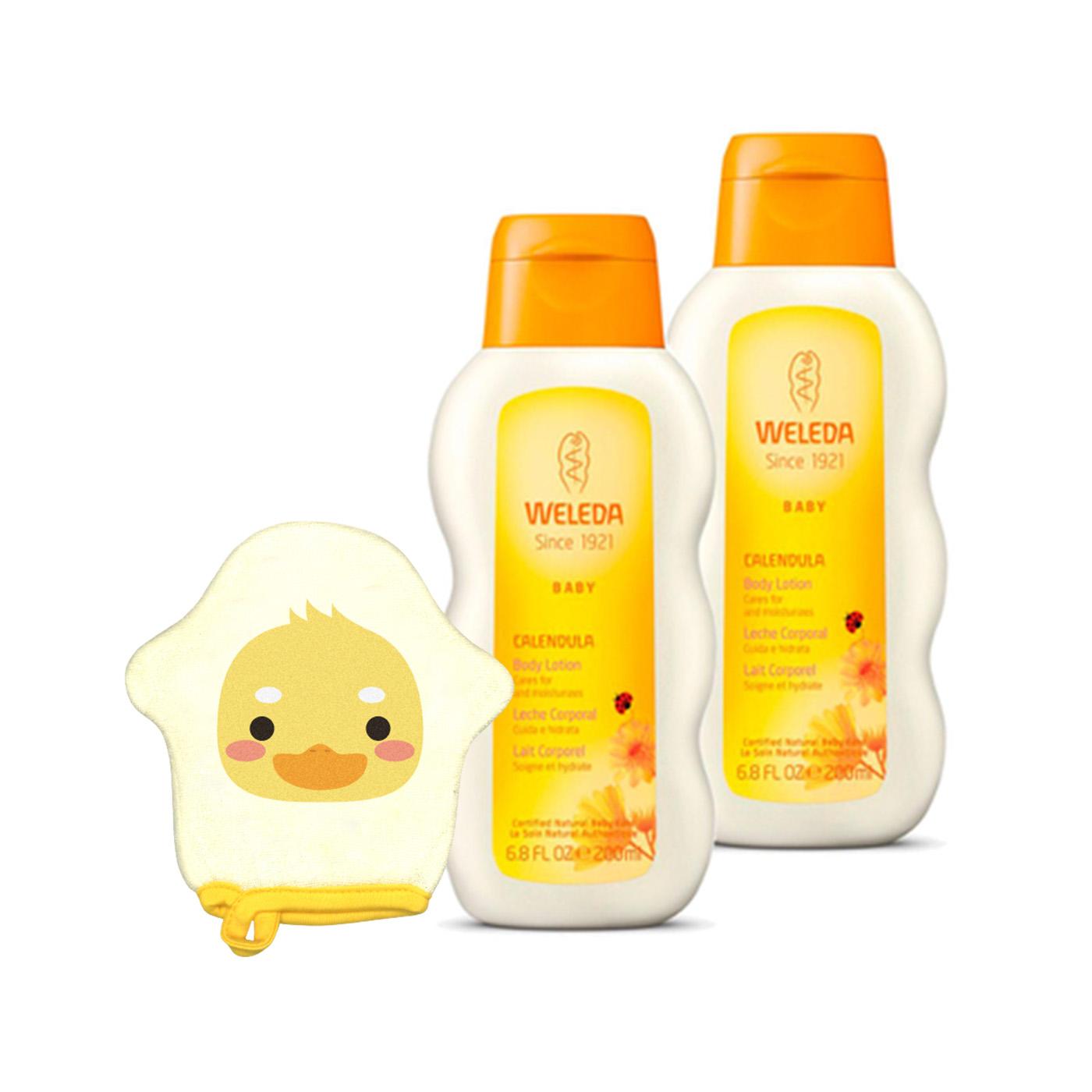 Promo-Pack 2 Stück Weleda Calendula-Körpermilch für Babys, 200 ml
