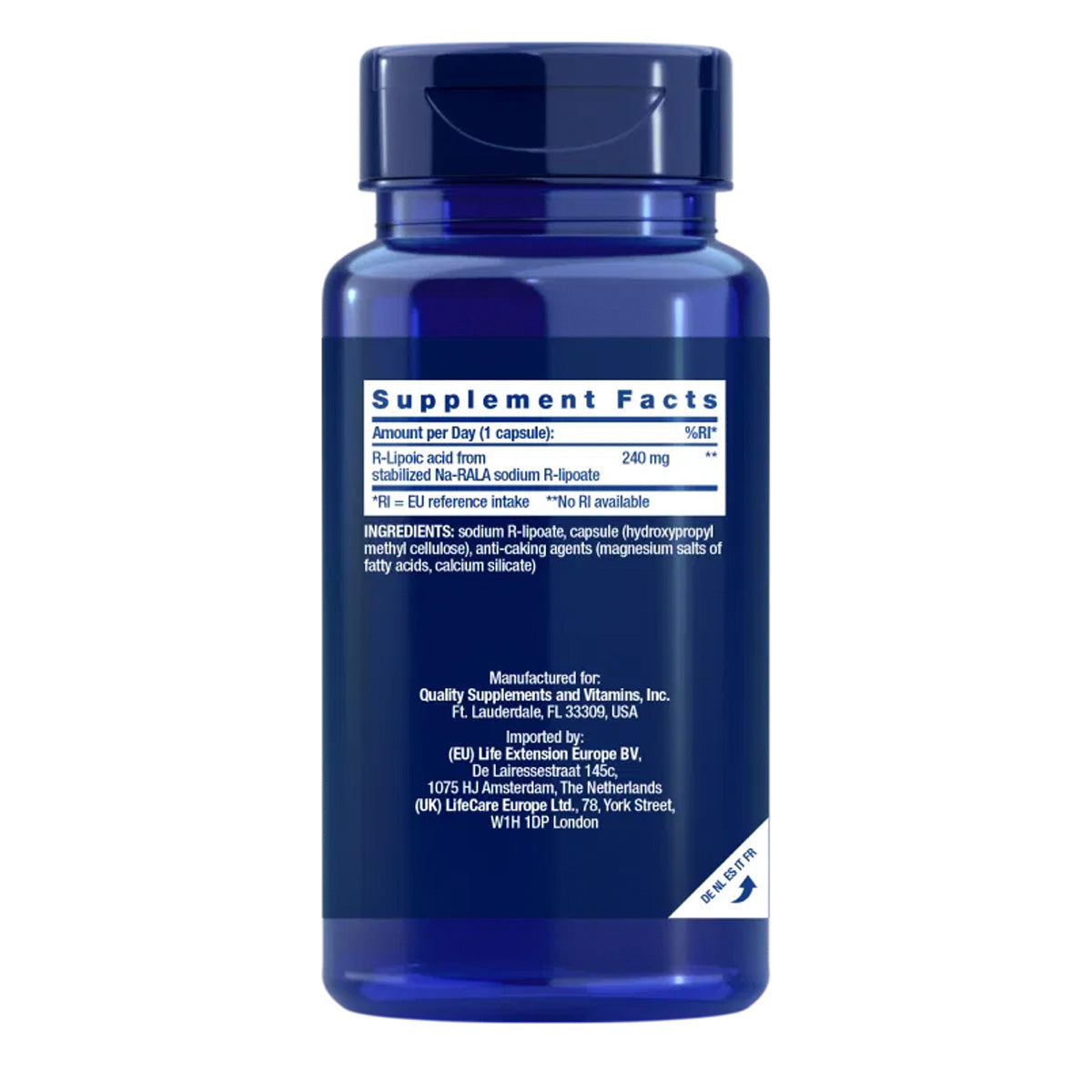 Super R-Lipoic Acid 240 mg, Life Extension 60 gélules