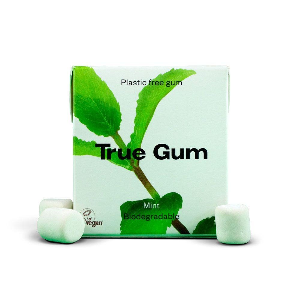 Confezione da 24 gomme da masticare senza plastica alla menta fresca True Gum 21 g