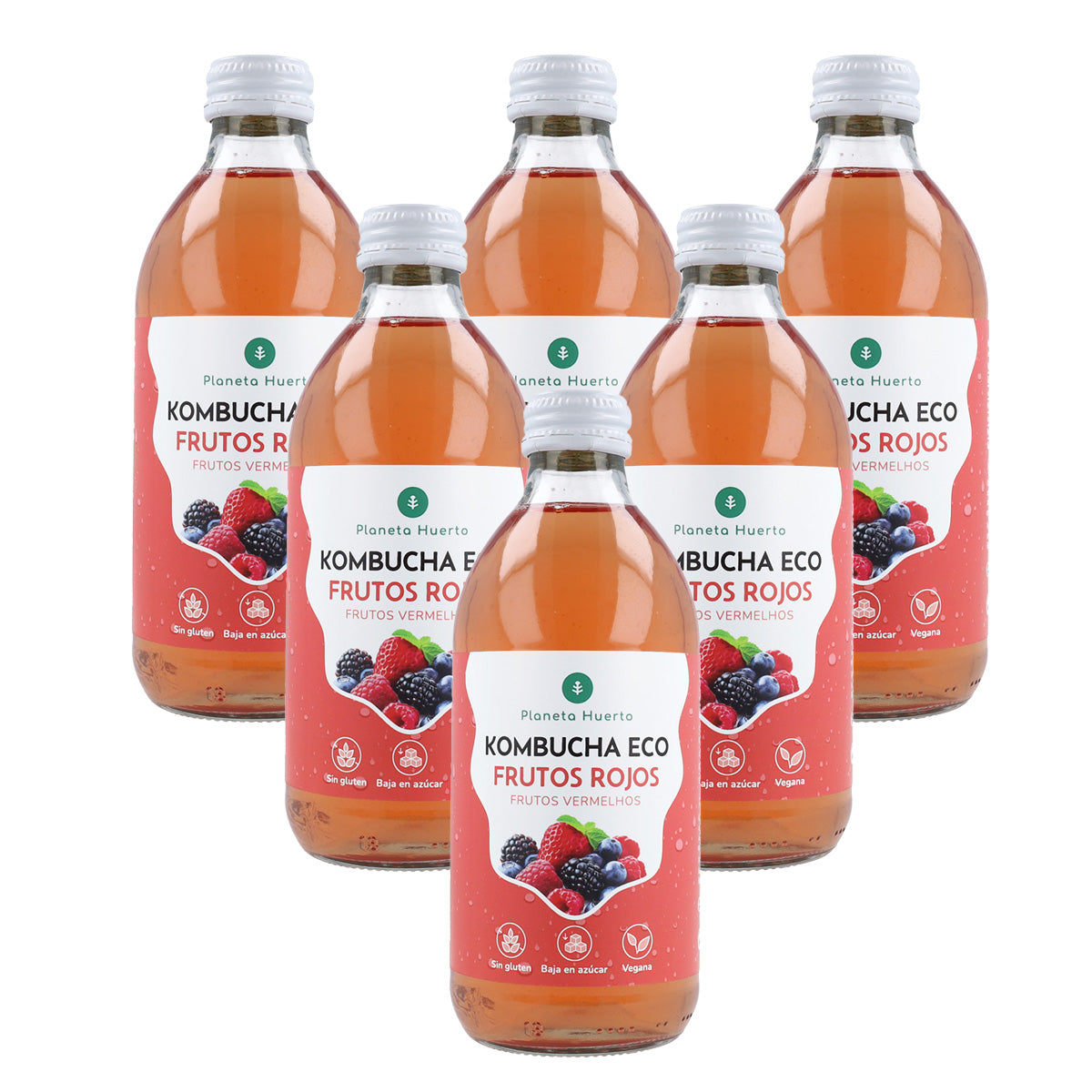 Pack 6x Kombucha ECO Fruits Rouges Planet Orchard 330 ml