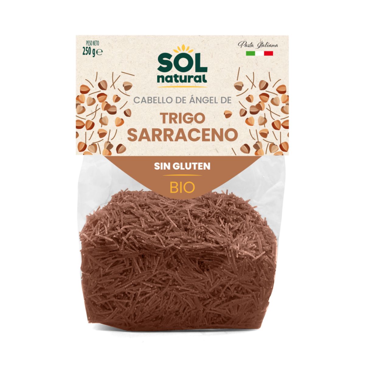 Pâtes Cabello de Ángel au sarrasin sans gluten bio, Sol Natural, 250 g