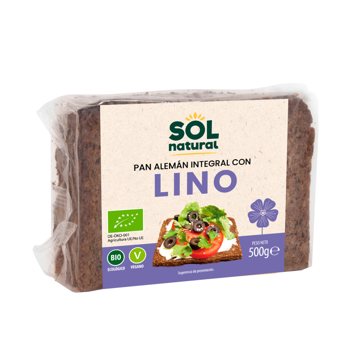 Biologisch Duits lijnzaadbrood Sol Natural 500 g