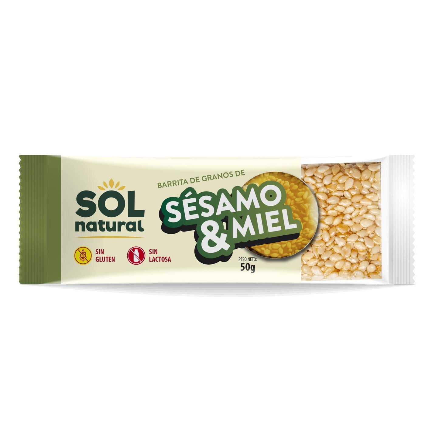 Glutenfri sesam- och honungsbar Sol Natural 50 g