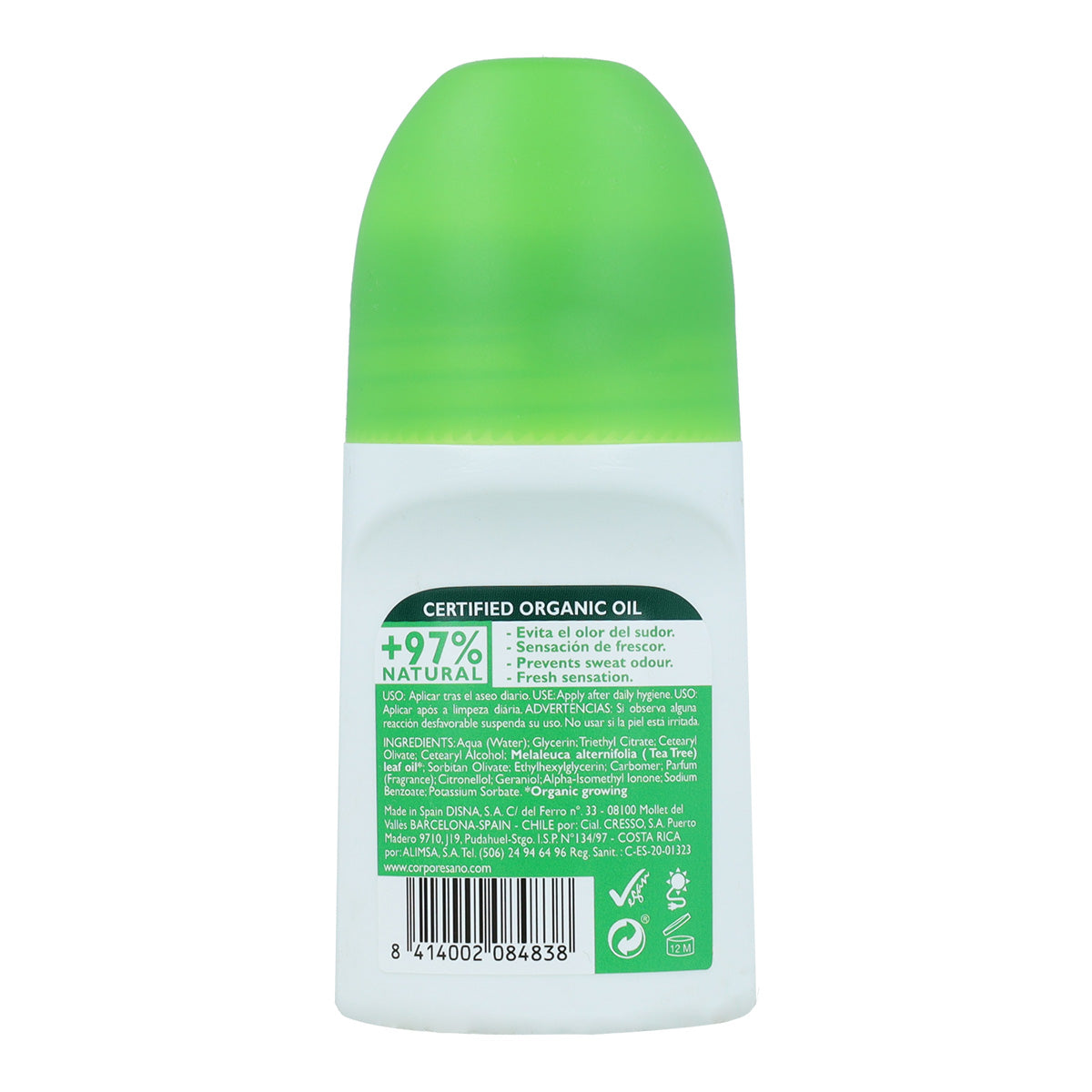 Confezione da 5 deodoranti roll-on all'albero del tè Corpore Sano 75 ml