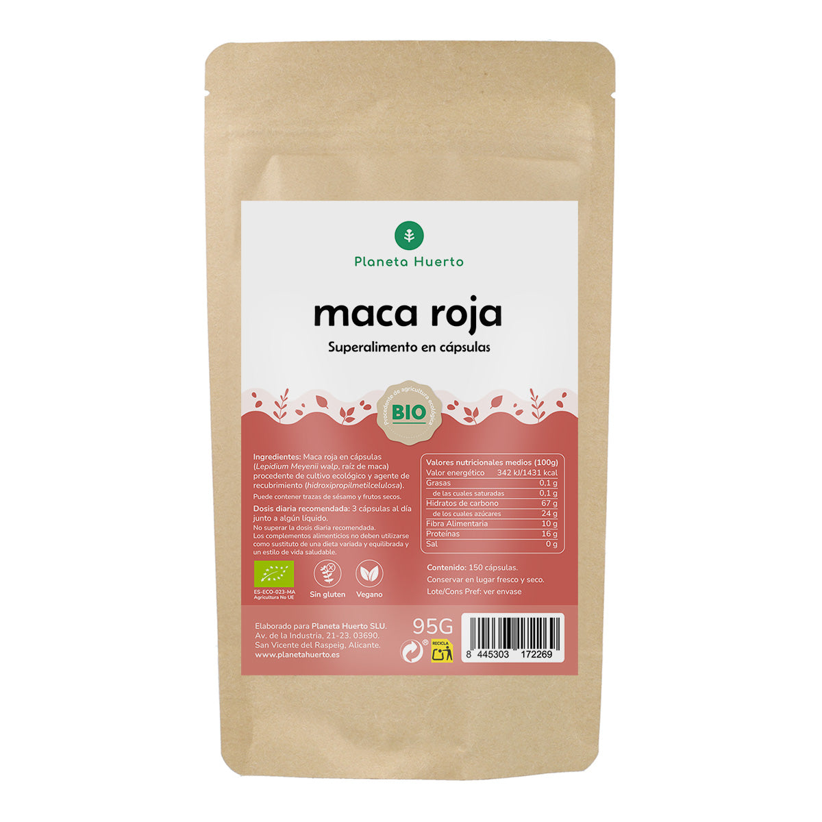 Bio Rote Maca Bio Rote Maca Planeta Huerto 150 Kapseln