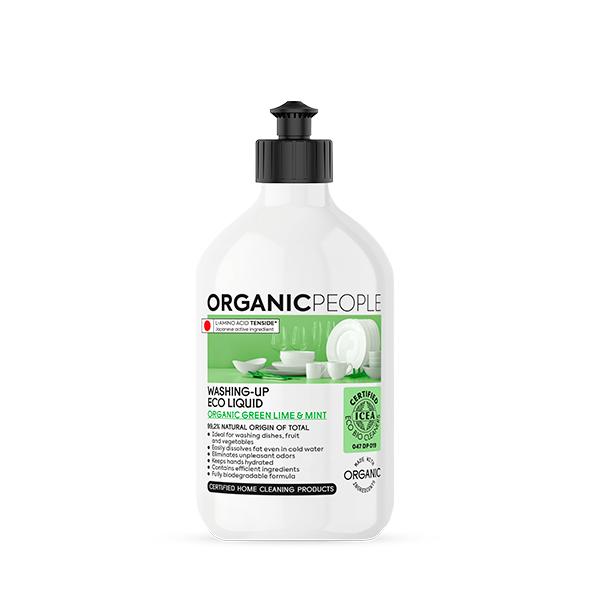 Detergente lavastoviglie ecologico - Lime verde biologico e menta Organic People 500 ml