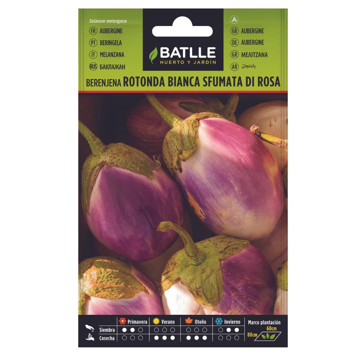 Graines d'aubergine Rotonda Bianca Sfumata di Rosa Batlle
