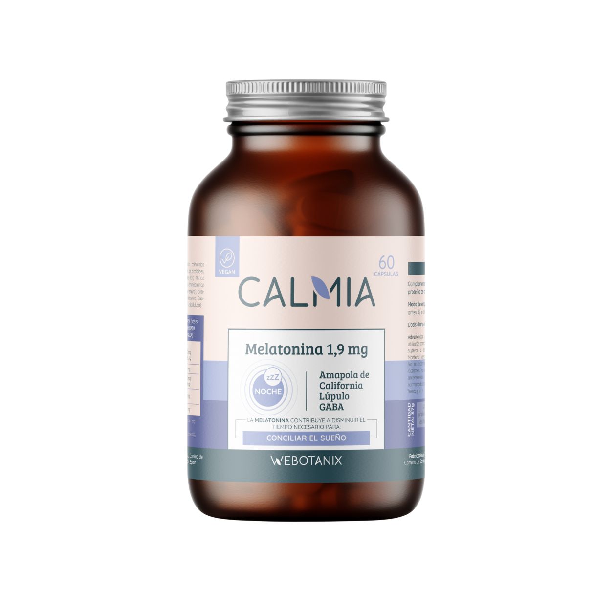 Calmia Noche Melatonina 1,9 mg WeBotanix 60 kapsułek