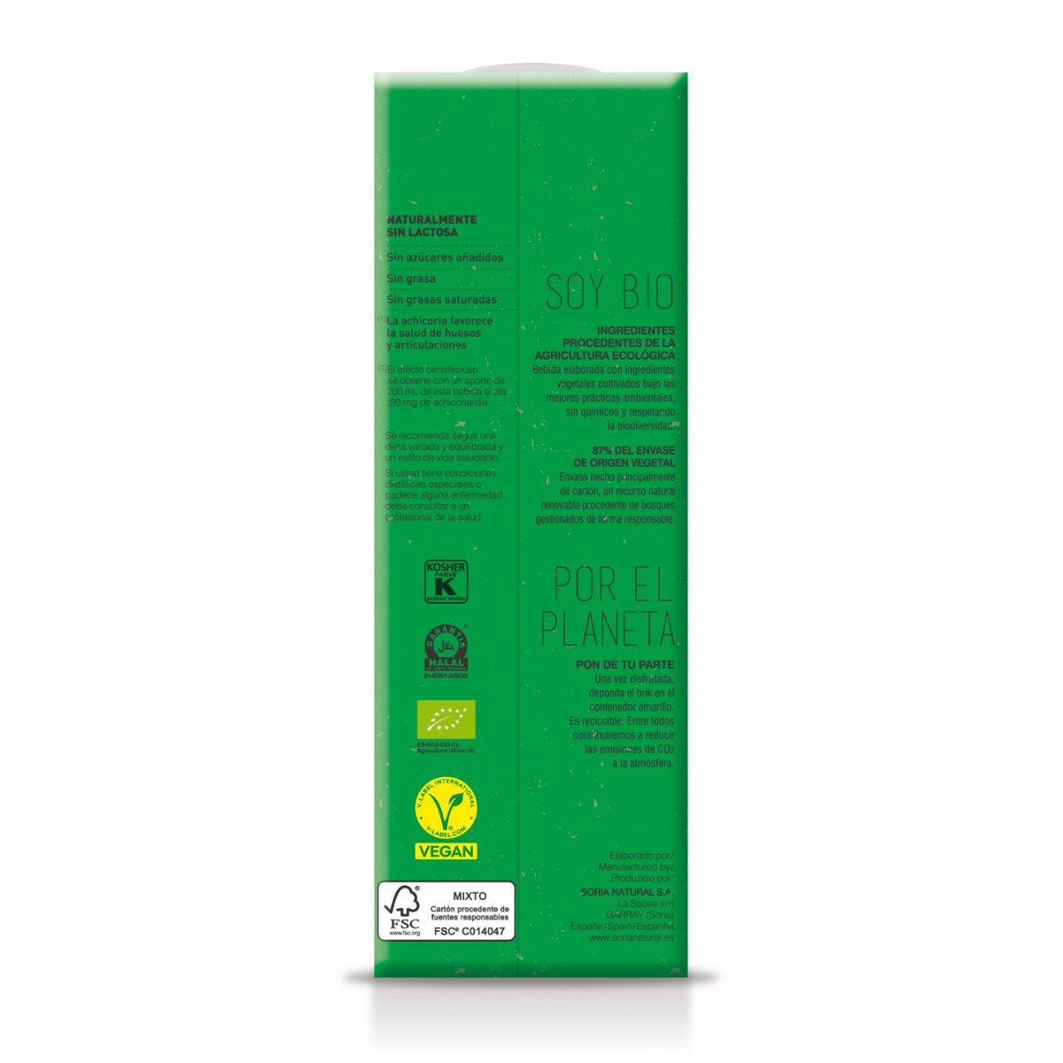 Bio-Haferdrink für die Knochen von Soria Natural 1 l