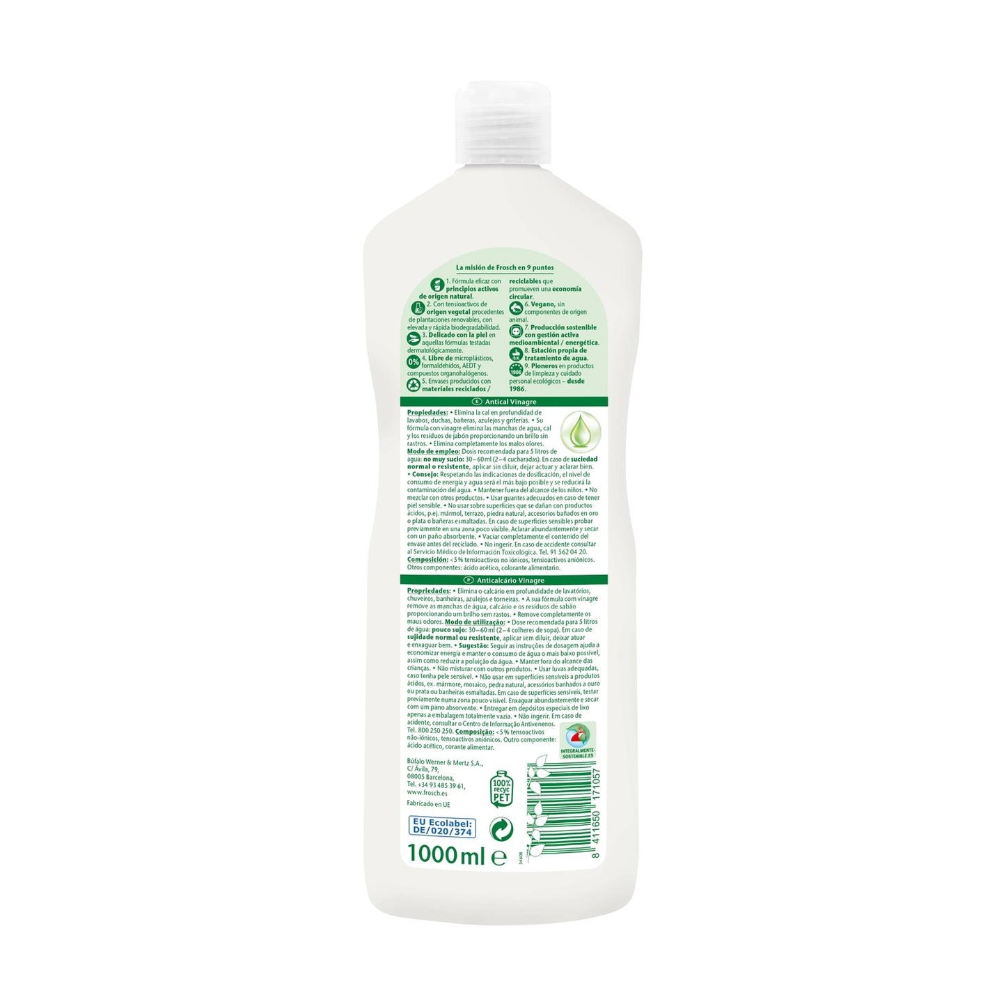 Aceto anticalcare Eco Frosch 1000 ml