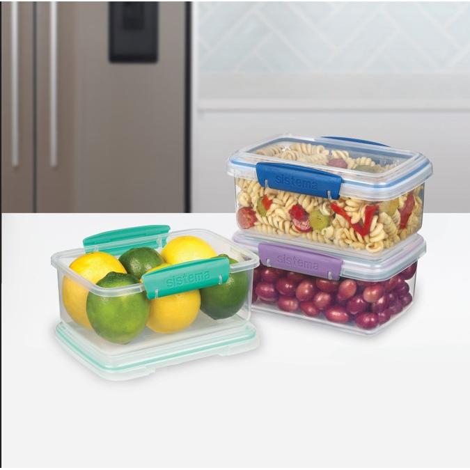 Lot de récipients hermétiques Sistema Klip It 3x1 l