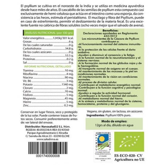 Psyllium husk 200 g, Salud Viva