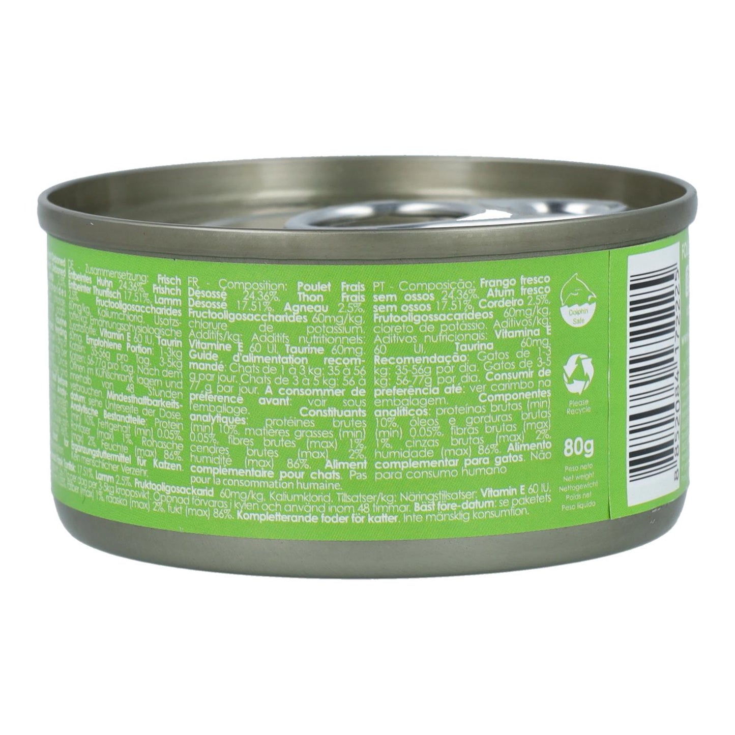 Kit Cat Dosenaufsatz – Huhn & Lamm 80 g Nassfutter für Katzen in Gelatine