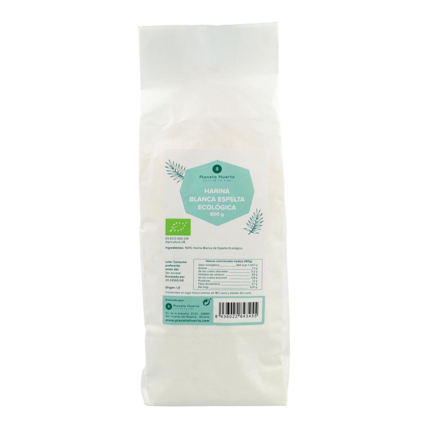 Farine d'épeautre blanc Eco Planeta Huerto 800 g