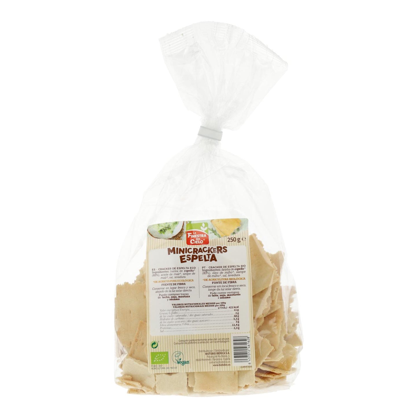 Mini krakersy 100% orkiszowe La Finestra Sul Cielo 250 g