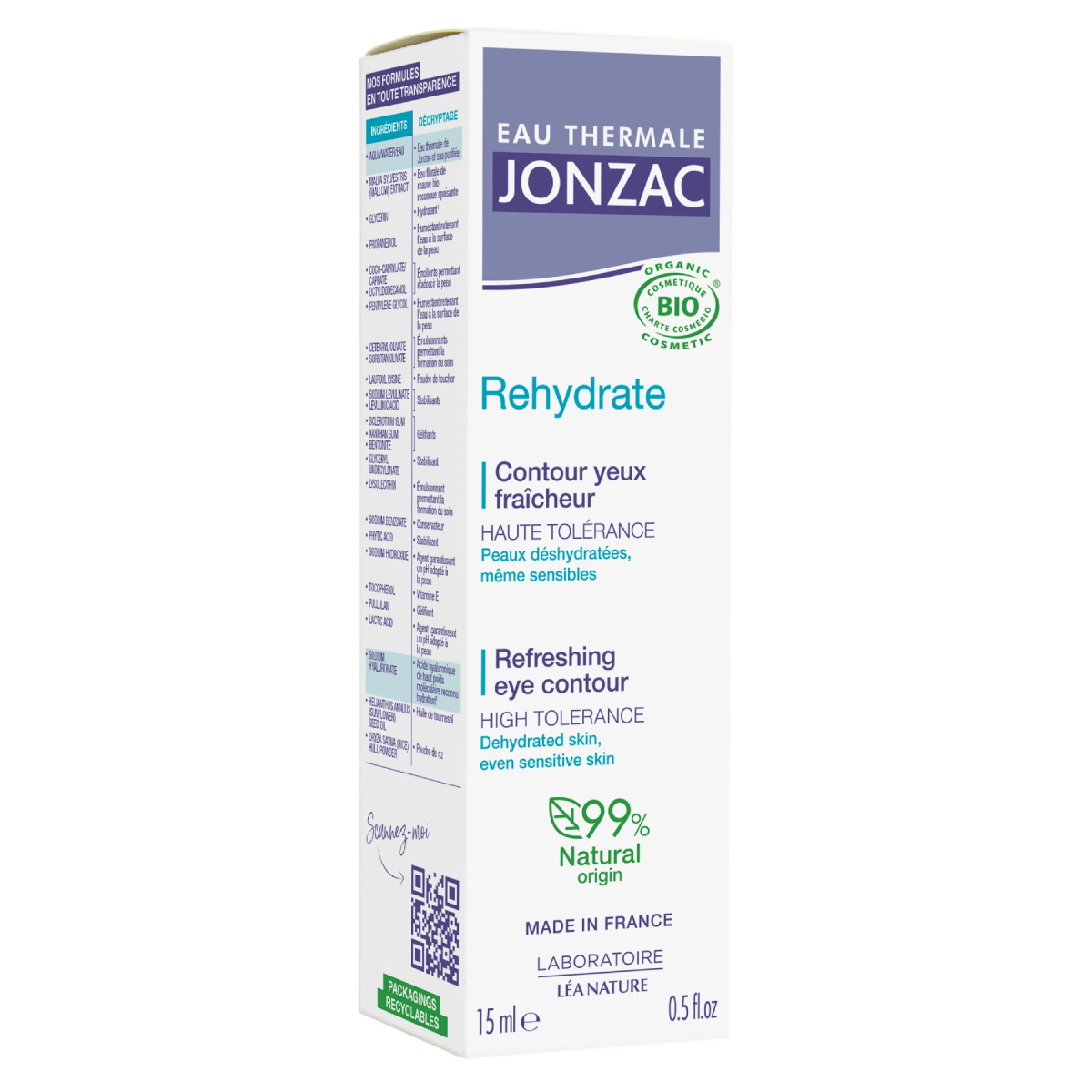 Feuchtigkeitsspendende Augencreme Rehydrate Eau Thermale Jonzac 15 ml