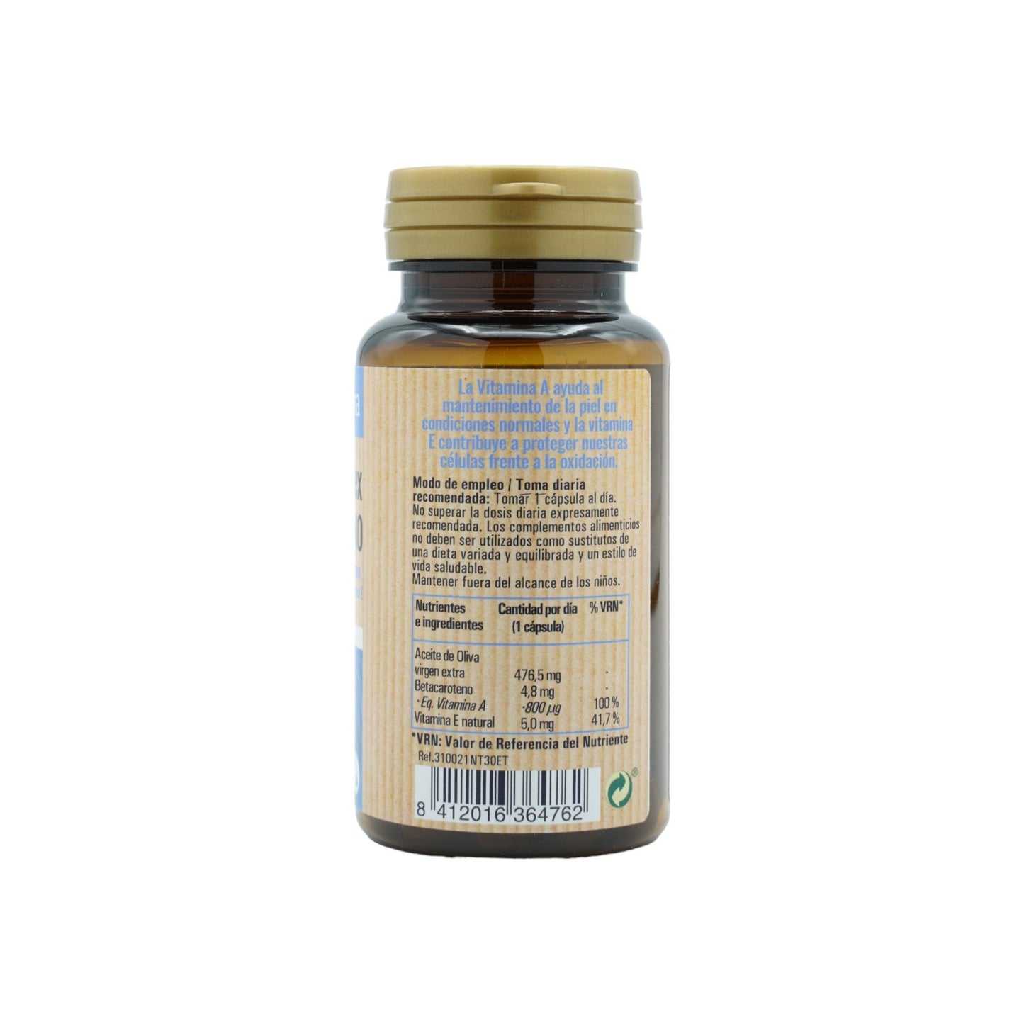 Solar complex betacarotene, 30 soft capsules. NaturTierra
