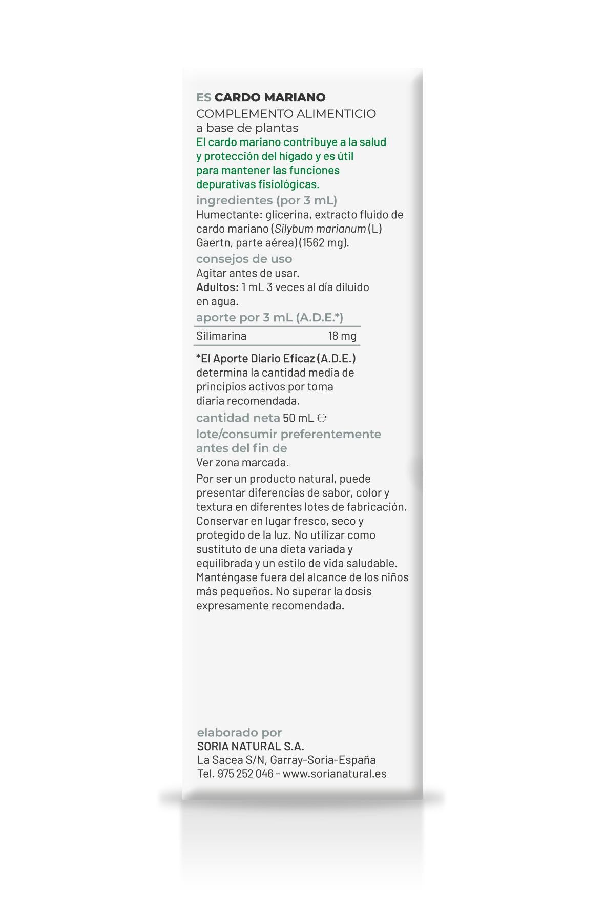 Confezione doppia Estratto di cardo mariano Soria Natural, 50 ml