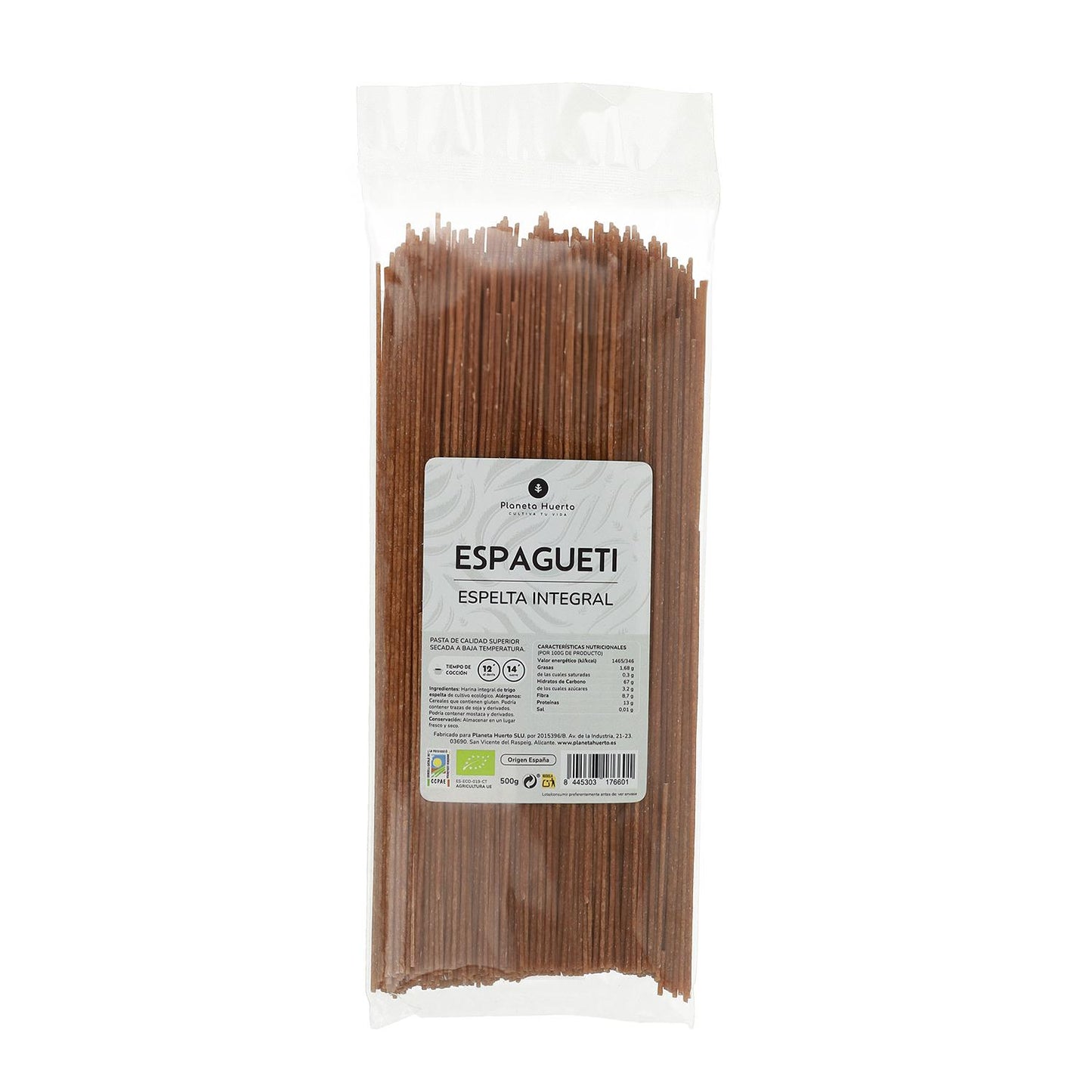Pełnoziarniste spaghetti orkiszowe ECO Planeta Huerto 500gr