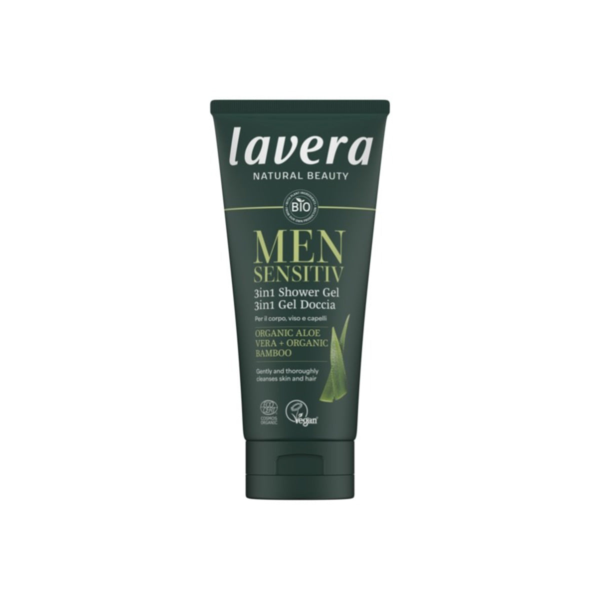 Gel douche 3 en 1 Men Sensitiv Lavera 200 ml