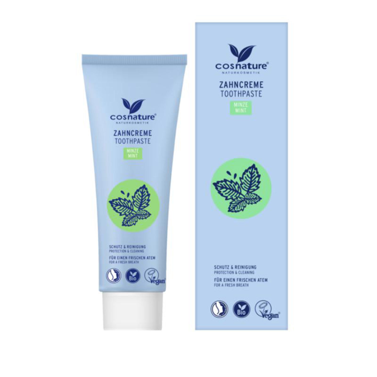 Fluoride Toothpaste for Sensitive Teeth with Organic Mint, Cosnature, 75 ml