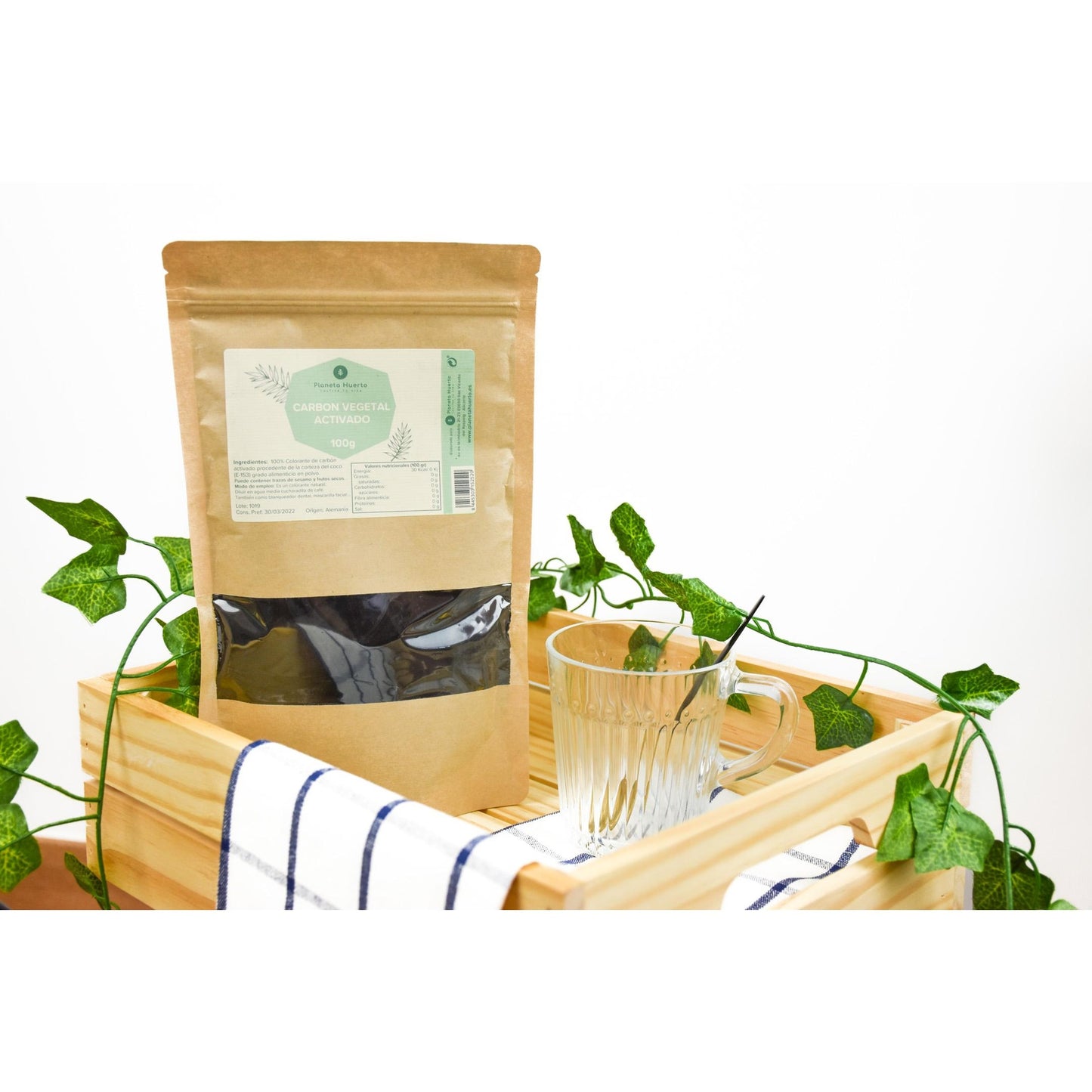 Vegetabiliskt aktivt kolpulver Planeta Huerto 100 g