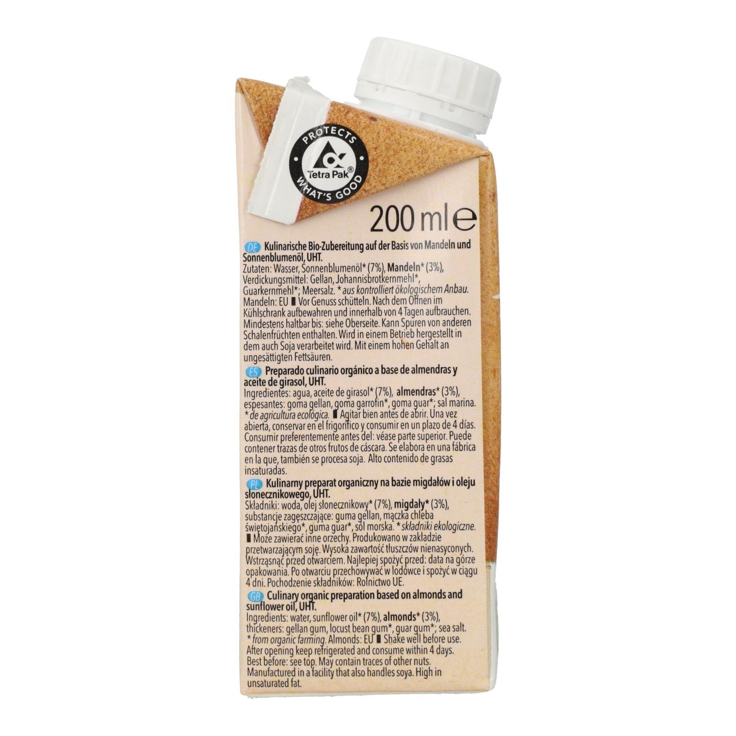 Natumi amandelcrème om mee te koken, 200 ml