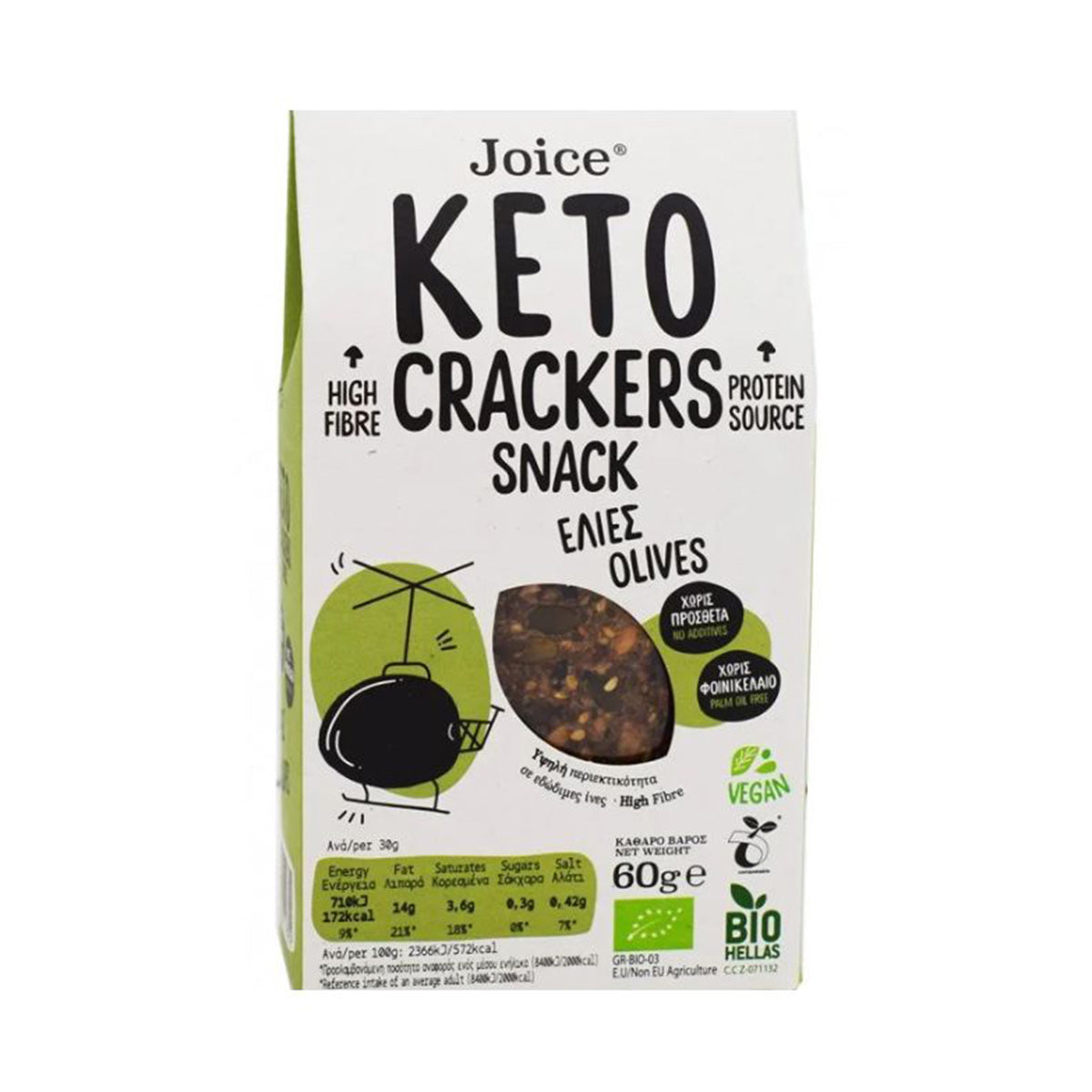 Keto crackers olijven Joice Foods 60 g