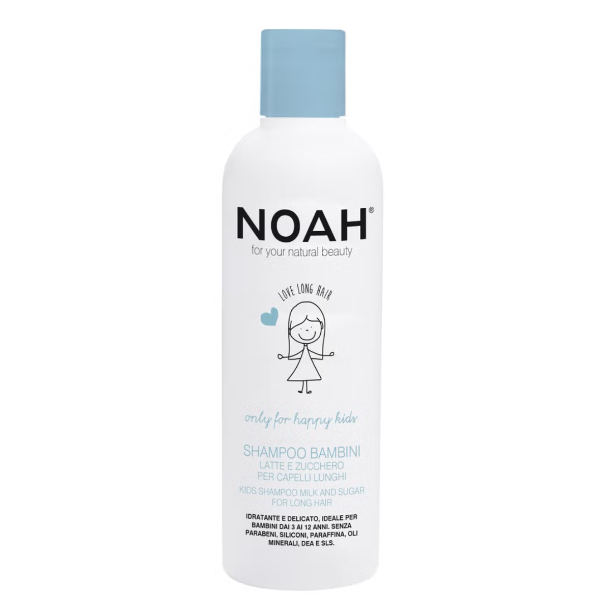 Shampooing lait et sucre pour cheveux longs Noah Kids 250 ml