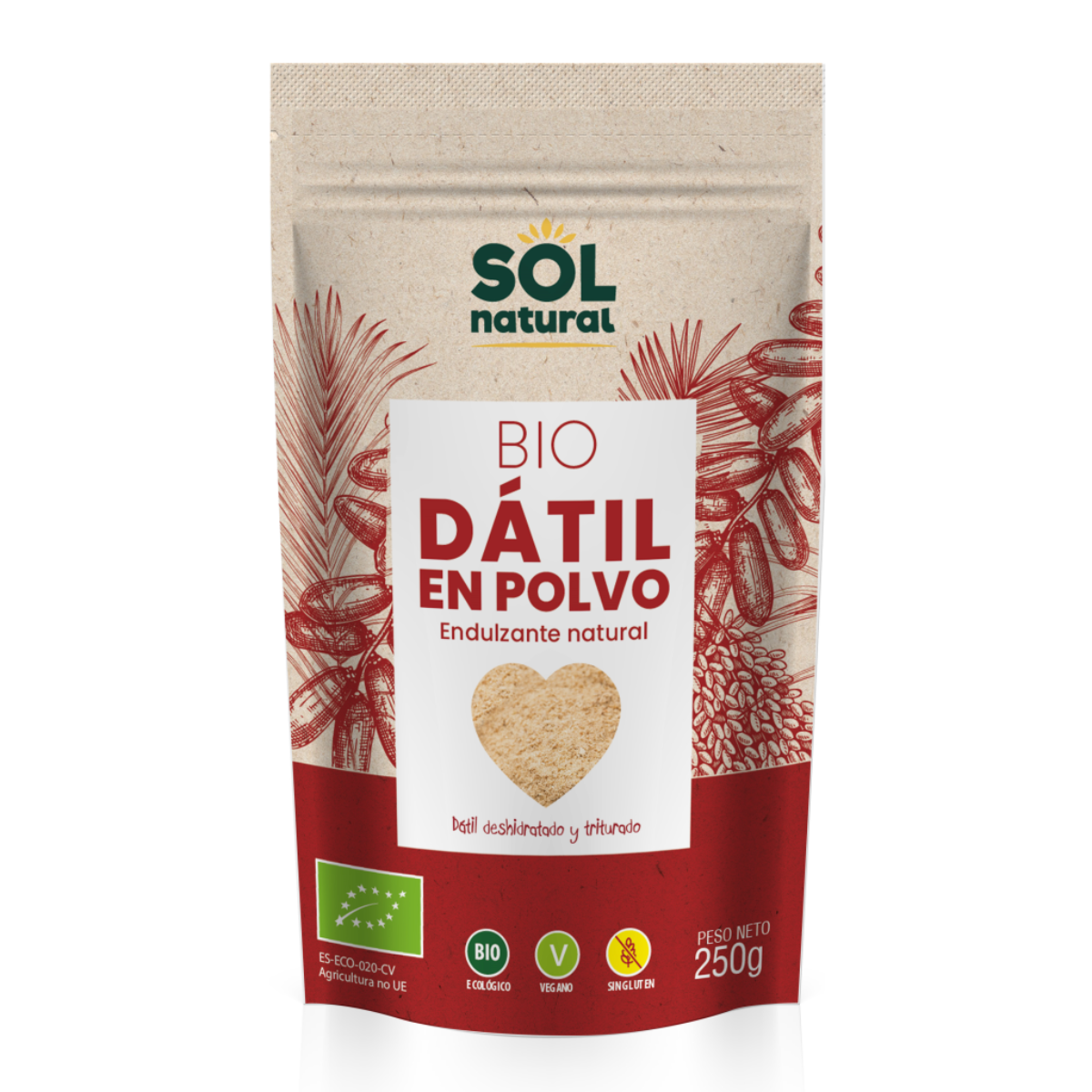 Organic date sugar powder Sol Natural 250 g