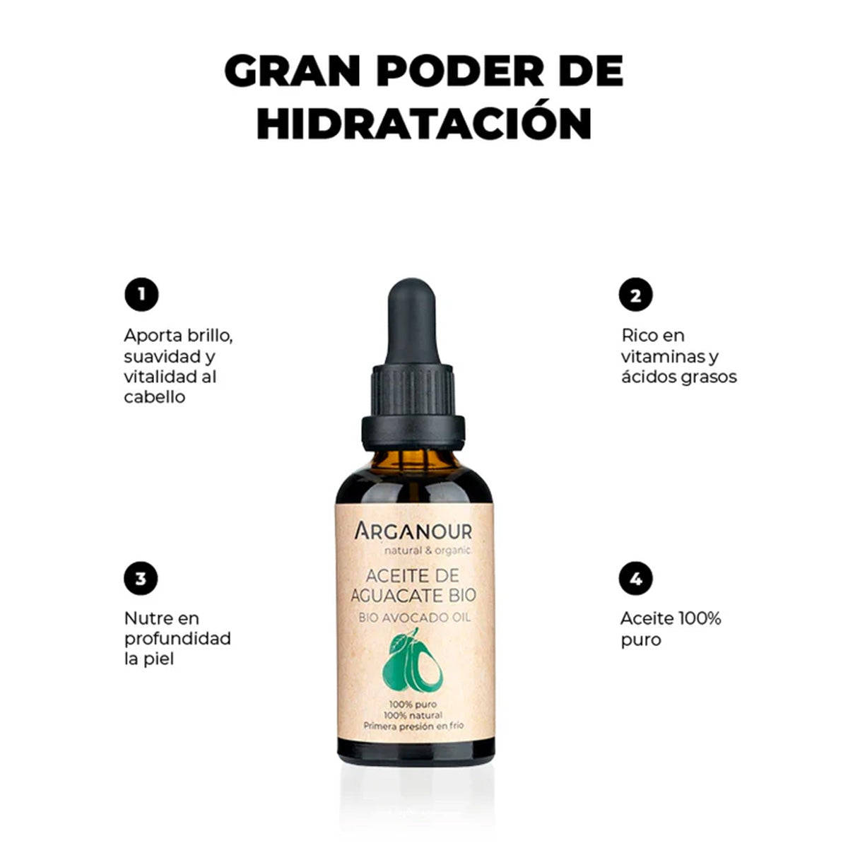 Biologische avocado-olie Arganour 50 ml