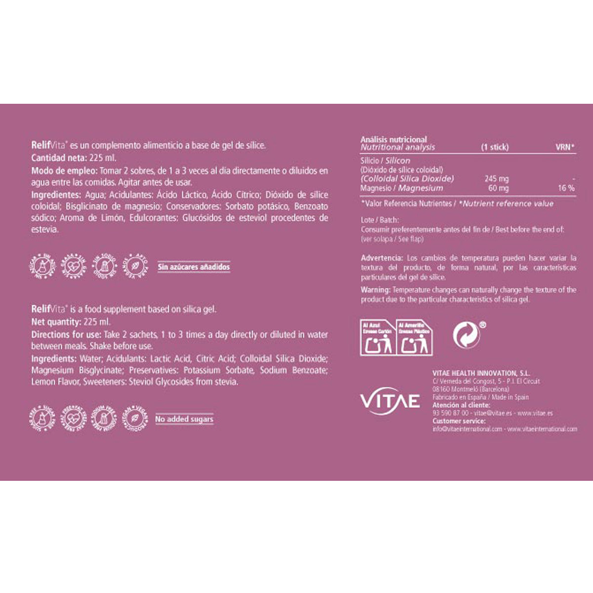 RelifVita, Vitae, 6 Sticks