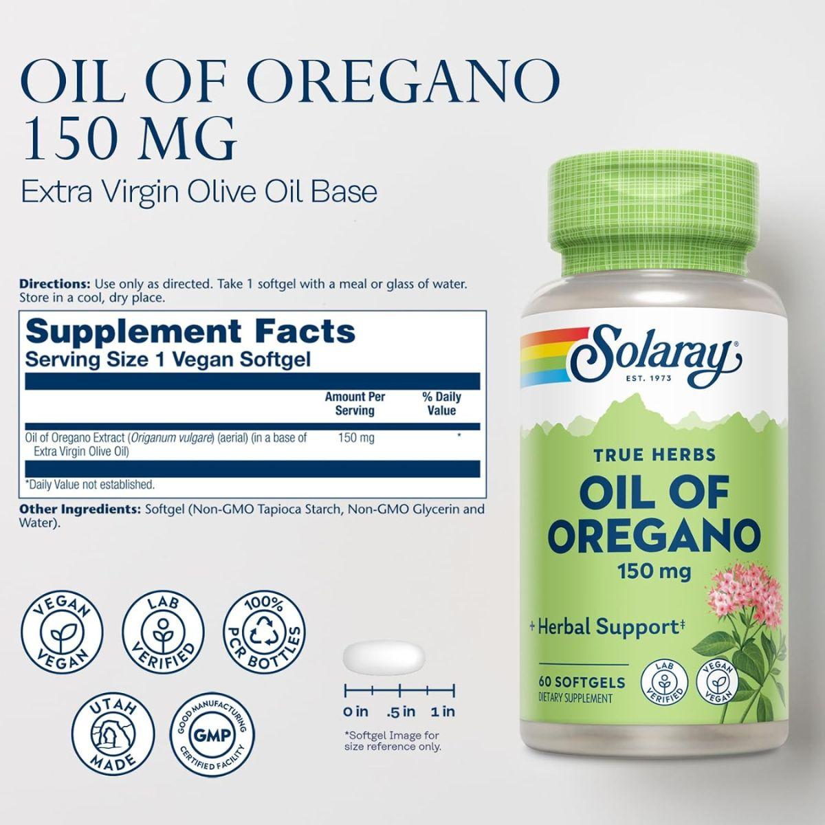 OIL OREGAN 150 mg 60 capsules Solaray