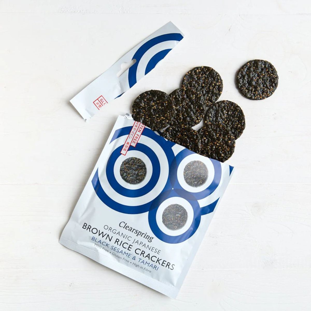 Cracker di riso integrale e sesamo nero biologico Clearspring 40 g