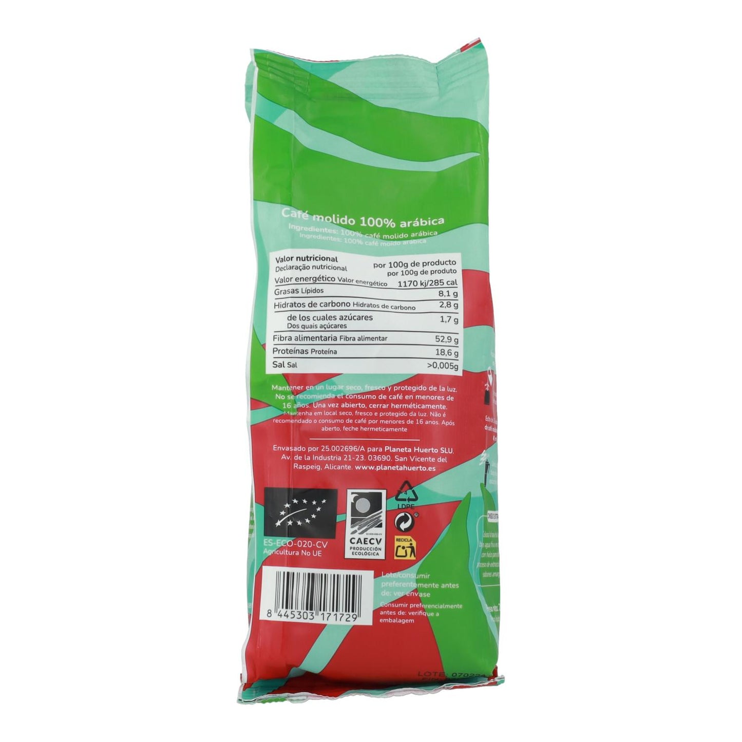 100% Arabica Planet Orchard Eco ground coffee 250 g