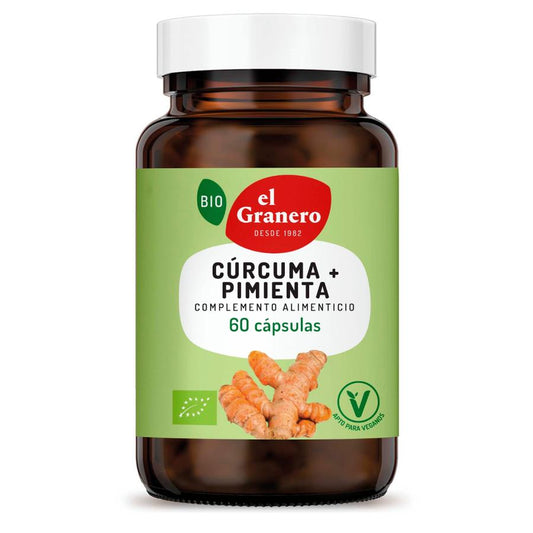 Kurkuma + peper BIO El Granero, 60 capsules