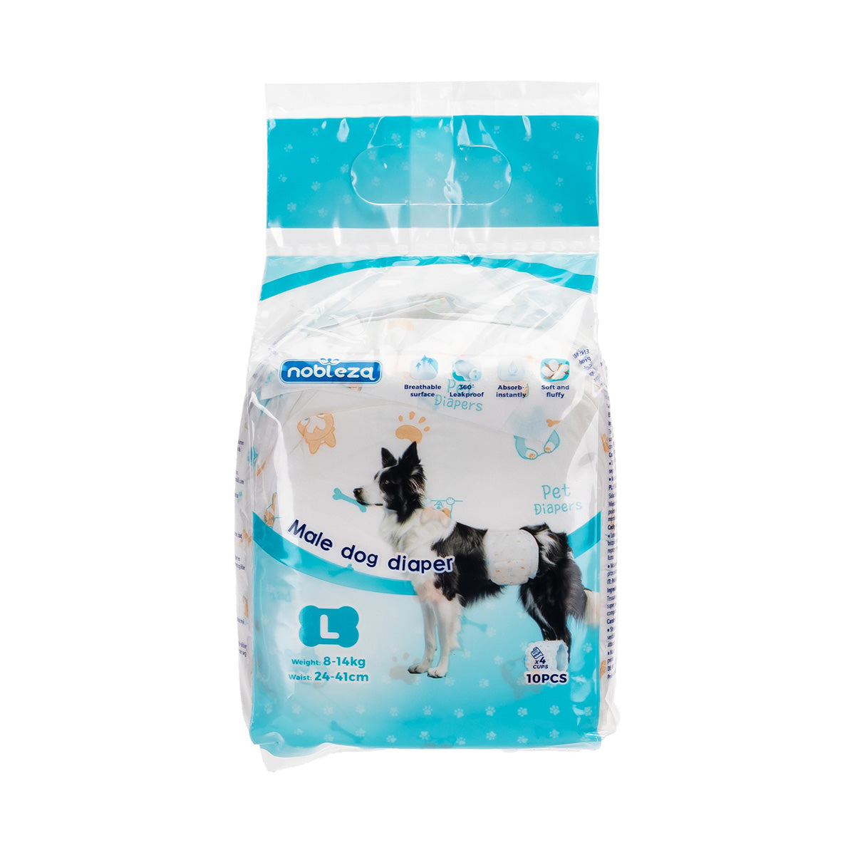 Couches pour chien mâle Nobleza, taille L, lot de 10.