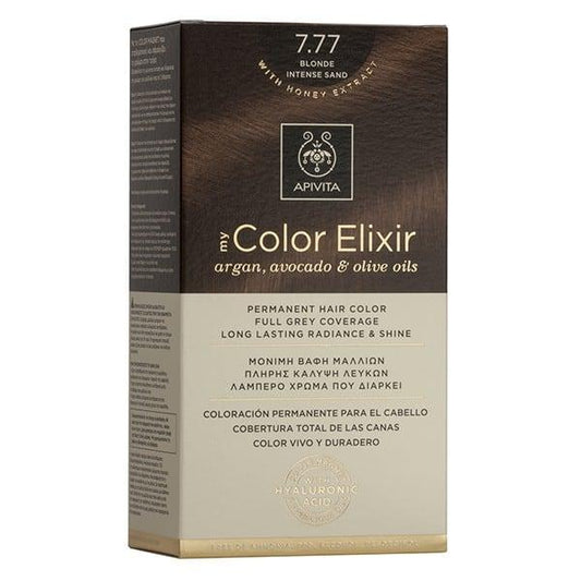My Colour Elixir N7.77 Intense Sandy Blonde Hair Dye, Apivita