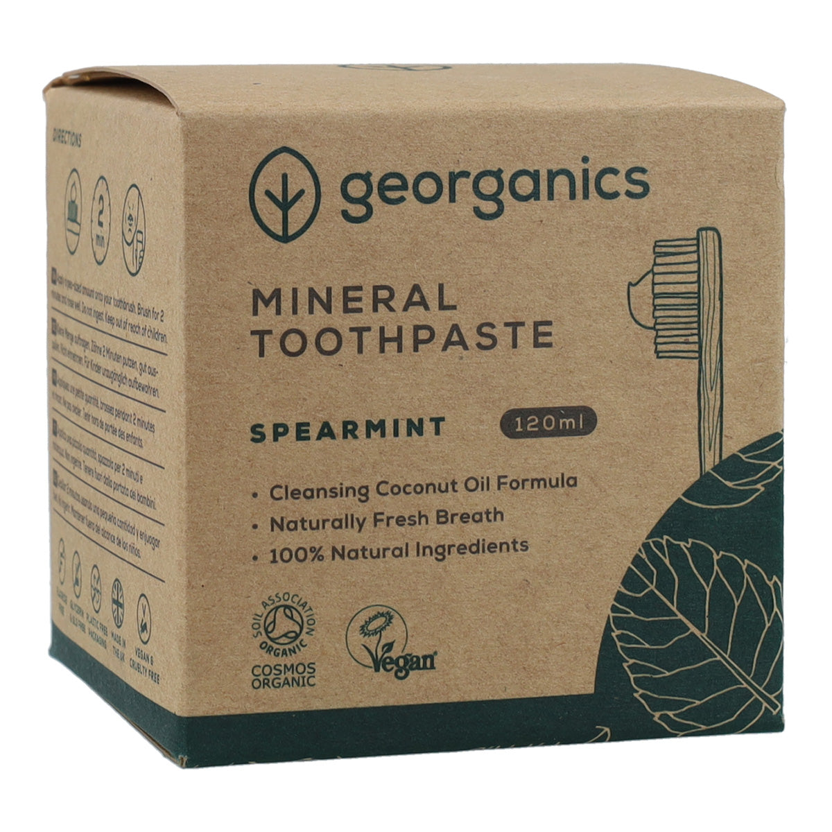 Natürliche Zahnpasta mit Pfefferminze und Kokosnuss Georganics 120 ml