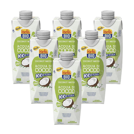 6-pack ekologiskt kokosvatten Isola Bio 500 ml
