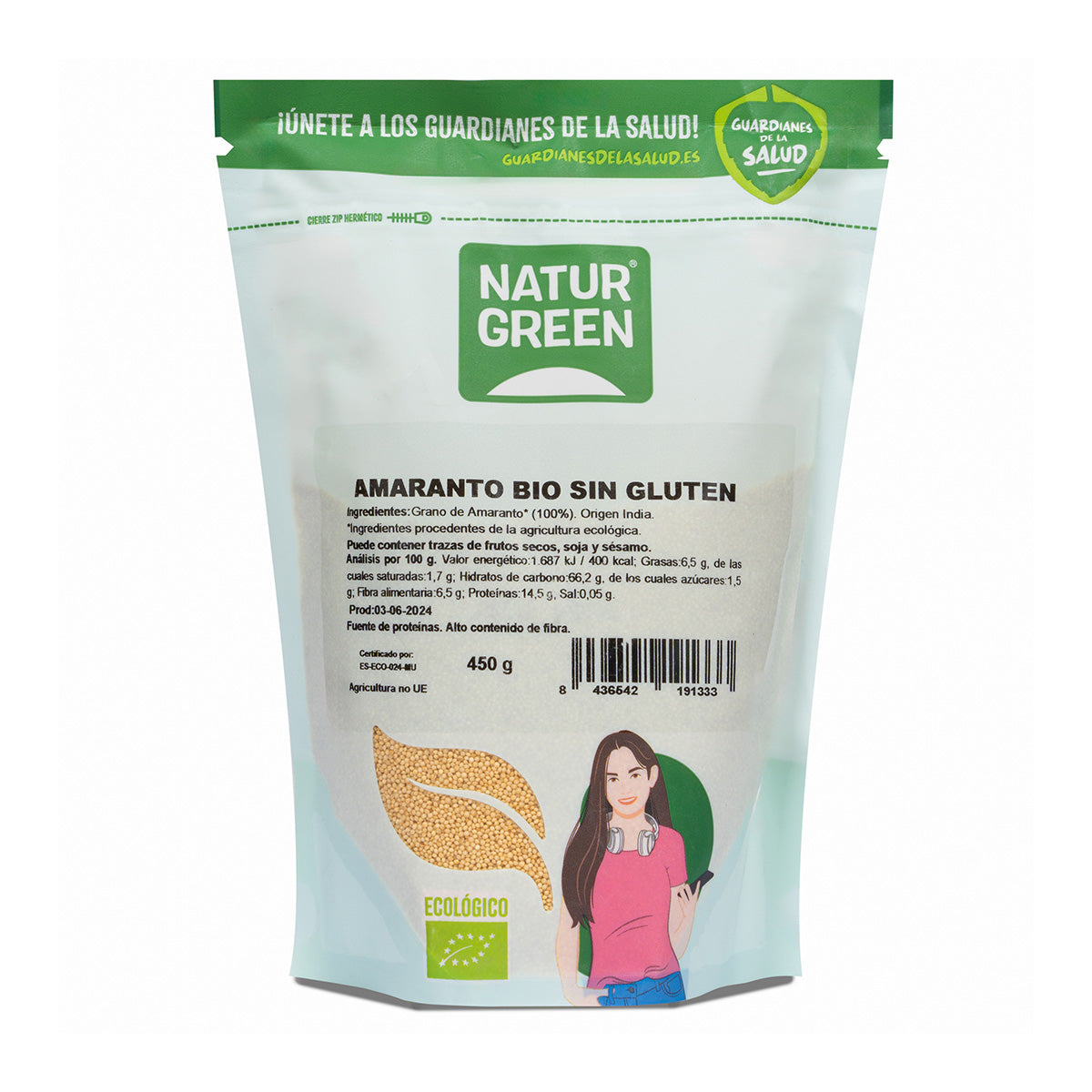 Glutenfri amarant NaturGreen 450 g