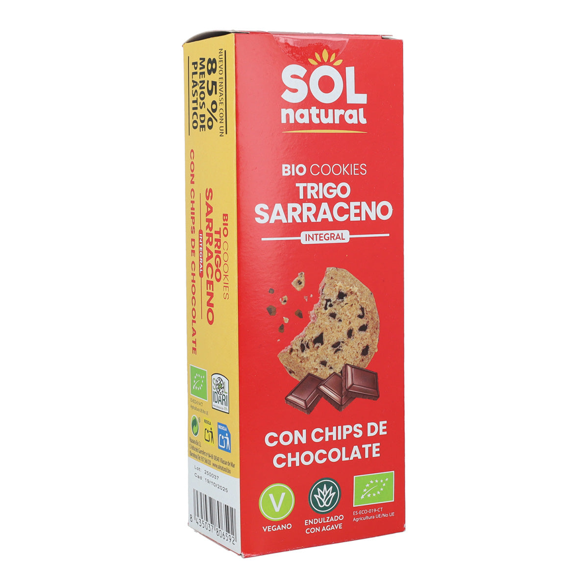 Biologische boekweit- en chocoladekoekjes Sol Natural 170 g