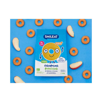 2-pack ekologiska speltkakor med äpple Smileat, 220 g