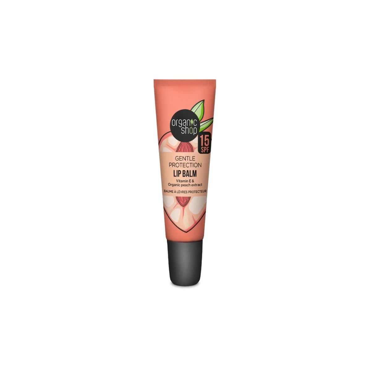 Gentle Protection Lip Balm SPF 15 with Vitamin E and Peach Extract, Organic Shop 10 ml